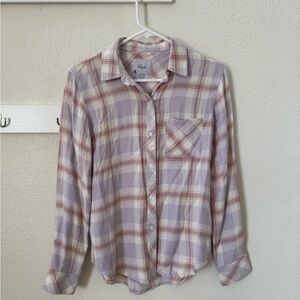 Rails Lavender Rose Cream Plaid Shirt